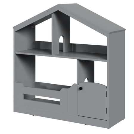 House-Shaped Kids Bookshelf with Smart Light & Storage Cabinets Perfect for Play Area