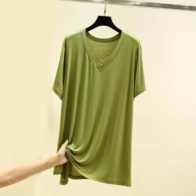 aidice Womens Oversized T Shirts Summer Sleep Tops V Neck Loose Fitting Lightweight Soft Comfy Tees Pajama Modal Tshirts