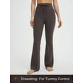 thumbnail image 2 of BALEAF Womens Flare Yoga Pants with Pockets Drawstring Flared Leggings Tummy Control High Waist Bell Bottom Seal Brown 2XL, 2 of 7