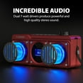 thumbnail image 2 of Avantree Boombyte - Portable Digital FM Radio with Bluetooth Speaker, Superb Sound, Metal Finish, MP3 Player, Support Micro SD Card & USB Audio Input, Long Play Time, Rechargeable, Easy to Use - Red, 2 of 5