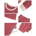 thumbnail image 6 of UVN Womens Pajama Set Two Piece Color Block Long Sleeve Top and Long Pants Ladies Fall Matching Oufits Casual Loungewear, 6 of 9