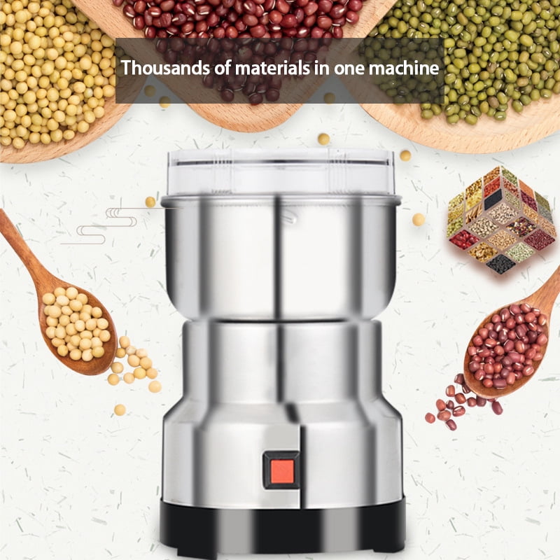 110V Electric Coffee Bean Grinder,Household Small Ultra-fine Stainless Steel Grinder Grains Bean Grinder, Medicinal Material Grinder Powder Machine