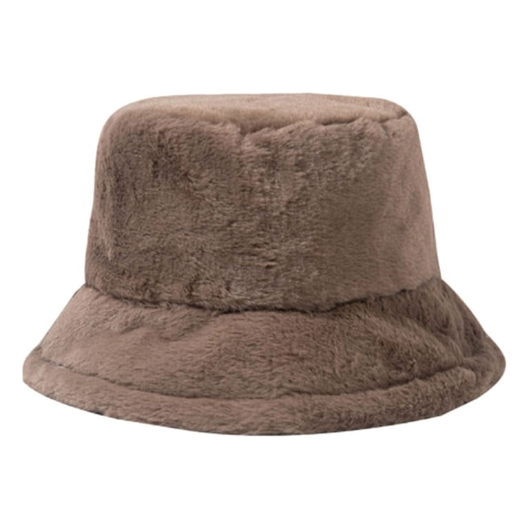 iHPH7 Faux Fur Hat Adult Sun Hat Casual Hats for Women Wide 