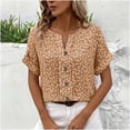thumbnail image 3 of ATENAR T Shirts for Women Soft Lightweight Shirts for Women Loose Button Tee Yellow 4XL, 3 of 8