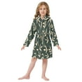 thumbnail image 6 of FORMRS Niños Bathrobe Unisex Hooded Robe Soft Plush Pajamas Sleepwear, Size 2-3T, Green Leaves, 6 of 7