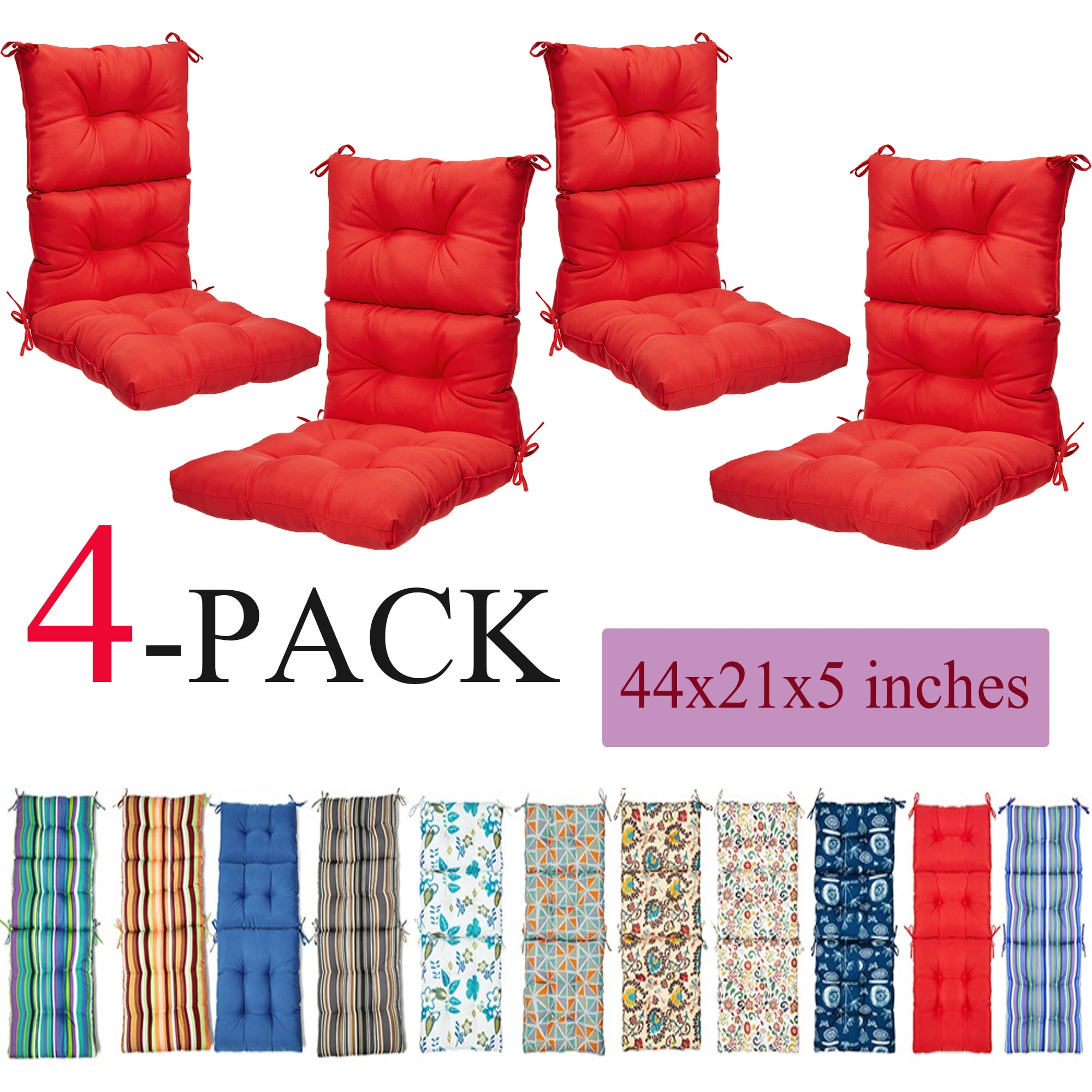 1/2/4 Pack High Back Chair Cushion Luxury Seat Cushion High Seat Back