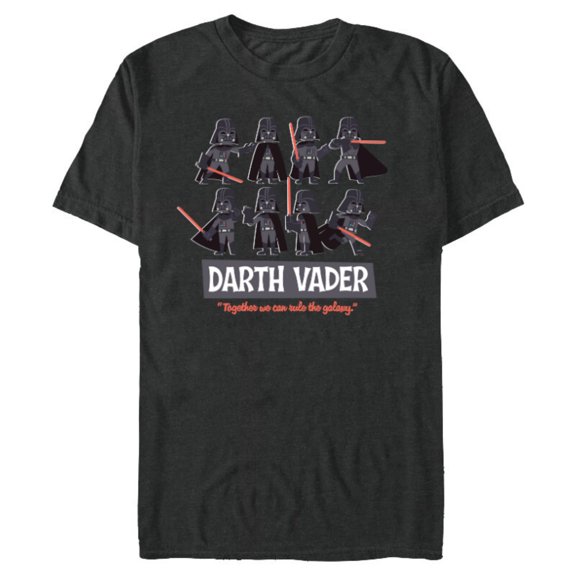 Star Wars Darth Vader Poses Together We Can Rule the Galaxy - Short Sleeve Blended T-Shirt for Adults - Customized-Dark Heather