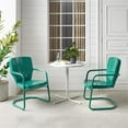 thumbnail image 3 of Crosley Furniture Ridgeland 3 Piece Metal Outdoor Bistro Set in Turquoise Gloss, 3 of 8