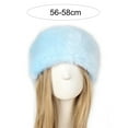 thumbnail image 6 of Eoperou Women Winter Hairband Fluffy Thick Elastic Wide Washable Keep Warm Solid Color Empty Top Winter Ski Hat Hats Accessories, 6 of 8