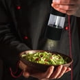 thumbnail image 4 of Electric Salt and Pepper Grinder Set - Automatic, Refillable, Battery Operated Stainless Steel Spice Mills with Light - One Handed Push Button Peppercorn Grinders and Sea Salt Mills, 4 of 5