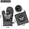 thumbnail image 6 of Black Gothic Skull Butterfly Pattern Kitchen Oven Mitt and Pot Holder Sets 2 Pcs for Baking, Cooking and Grilling, Heat Resistant Up To 392 °F, 6 of 7