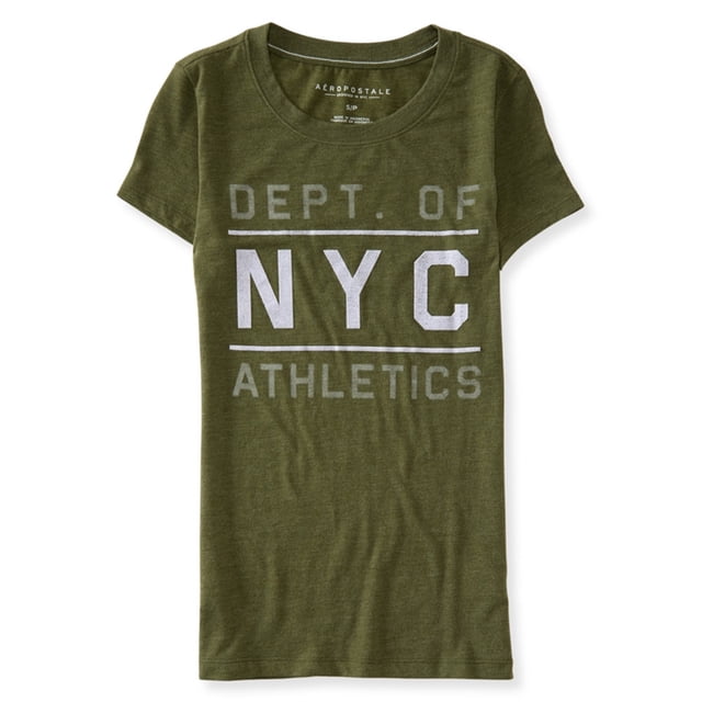 Aeropostale Womens Dept. Of Athletics Graphic T-Shirt, Verde, X-Small