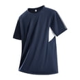 thumbnail image 3 of Men's Big and Tall Swim Shirt Short Sleeve UPF 50+ Sun Protection SPF UV Moisture Wicking Lightweight Quick Dry Rash Guard Size M-5XL Dark Blue, 3 of 8