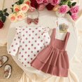 thumbnail image 4 of CAUYDY Newborn Gifts For Baby Girl Shower Outfit Ruffle Long Sleeve Romper Set 0 3 6 9 12 18 Months Preemie Clothing Fall Winter Pink Sizes 0-3 Months, 4 of 9