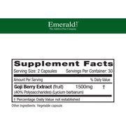 Emerald Labs Goji Berry - Anti-Aging and Skin Health - Supports Immune System Function, Energy Levels - 60 Vegetable Capsules