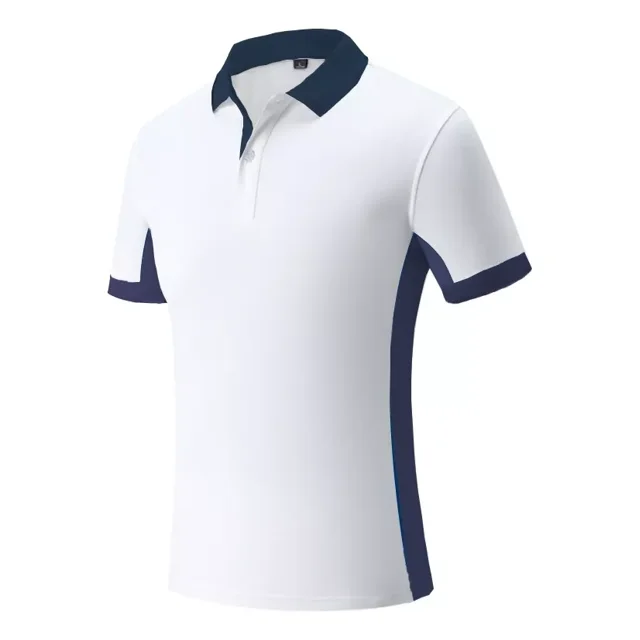Playera Tipo Polo Manga Corta Bicolor Casual Slim Fit