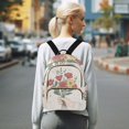 thumbnail image 7 of FORMRS Mini Backpack Purse for Women Travel Daypack Casual Shoulder Bag, Beige Cute Flower, 7 of 7