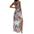 thumbnail image 3 of DYMADE Womens Summer Floral Sleeveless Long Maxi Dress Boho Chiffon Beach Sundress, 3 of 4