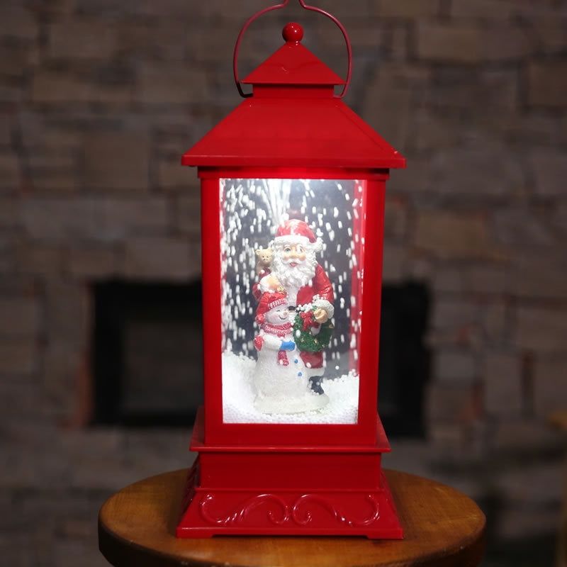 Christmas Musical Lantern Lighted Snowman Snow Globe Lantern Decoration, Battery Operated/USB