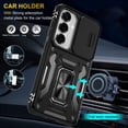 thumbnail image 6 of FIEWESEY Compatible with Samsung Galaxy S26 Case Built in Slide Camera Lens Cover Finger Ring Holder Kickstand,Heavy Duty Shockproof Full Body Phone Cover For Samsung Galaxy S26 2026,Black, 6 of 7
