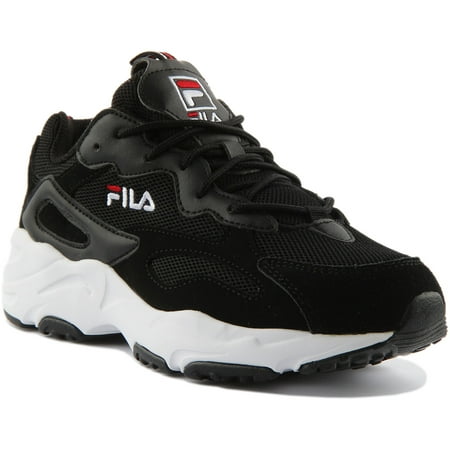 Fila Ray Tracer Women's Lace Up Chunky Sole Synthetic Trainers In Black Size 5.5