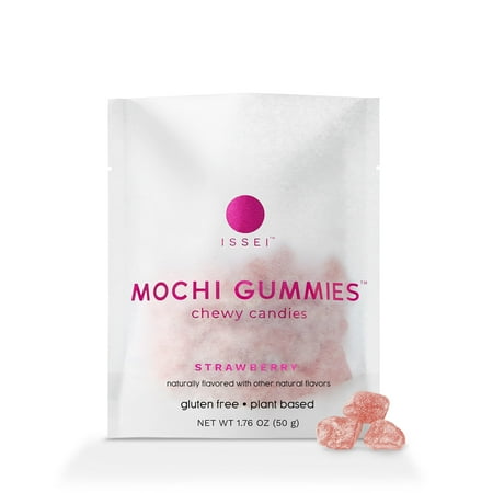 ISSEI Strawberry Mochi Gummies Chewy Candies with Natural Flavors 50g (1.76 oz)