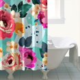 thumbnail image 4 of Waterproof Beautiful Colorful Floral Shower Curtain 72x72 Inch Boho Style Polyester Unique Shower Curtain for Bathroom Hotel Home Decor with 12 Plastic Hooks, 4 of 5