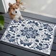 thumbnail image 3 of Rectangle Rug 2x3Ft Datura Flowers Seamless Ethnic Retro Floral Soft Indoor Throw Rugs Carpets for Living Dining Bedroom Kids Room Non-Slip Playroom Crawl Rug Floor Mats Blue White, 3 of 9