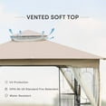 thumbnail image 6 of Saint Birch Double-Vented Roof Modern Metal Patio Gazebo in Khaki Beige, 6 of 7