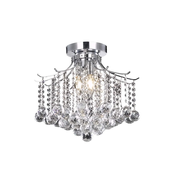Living District Amelia 3-Light Transitional Metal Flush Mount in Chrome