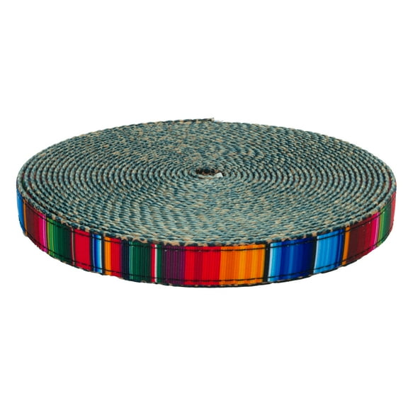 Country Brook Design® 5/8 Inch Serape Ribbon on 3/4 Inch Leopard Print Polyester Webbing, 10 Yards