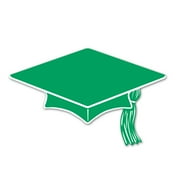 Beistle Graduation Decor Mini Grad Cap 6" Cutouts, Green, 10 Pack