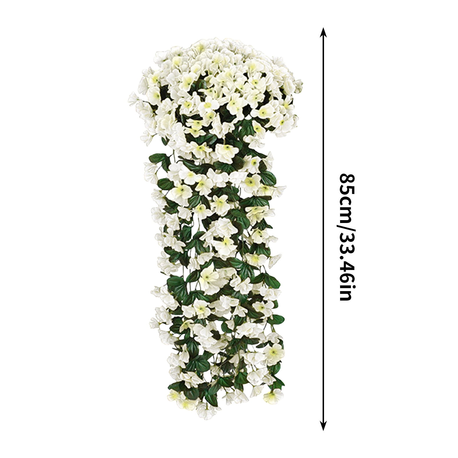 5pcs Artificial Hanging Flowers Outdoor Faux Plants Spring Decor Fake Mums Violets with Eucalyptus Realistic UV Resistant Trailing Vines Porch Yard Indoor Five-petal