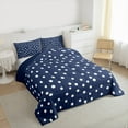 thumbnail image 3 of Manfei White French Dots Full Size Comforter Sets,Geometric Circles Bedding Comforter Set,Kawaii Polka Dot Bedding Sets For Child,Microfiber Bedroom Decor Reversible,3pcs, 3 of 8