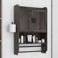 thumbnail image 2 of Hassch Bathroom Wall Cabinet with 2 Doors & Adjustable Shelf, Wall Mounted Medicine Cabinet with Towel Bar and Paper Holder, for Entryway Kitchen Bathroom, Gray, 2 of 8