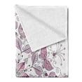 thumbnail image 2 of Purple Mandala Soft Flannel Fleece Throw Blanket, Lacy Pastel Floral with Butterfly and Lotus Design, Cozy Plush for Indoor and Outdoor Use, 70" x 90", White Pale Pink, by Ambesonne, 2 of 5