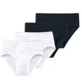 thumbnail image 1 of SCHIESSER para hombre Pack de 4 calzoncillos  - canalé fino, calzoncillos deportivos, Cotton Essentials Blanco/Azul L (Large), 1 of 7