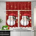thumbnail image 5 of Red Christmas Santa Small Kitchen Curtains Sets Valance for Kitchen Windows Short Curtains Window Treatments Valance Sets for Kitchen Cafe 3 Piece Kitchen Curtains, 5 of 6