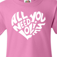 thumbnail image 4 of Inktastic All You Need is Love White Heart Shape Youth T-Shirt, 4 of 5