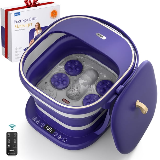 Masajeador Puboo Electric para baño de pies con control remoto, 16 bolas de masaje