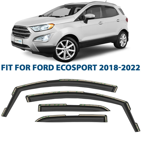 CLIM ART in-Channel Incredibly Durable Rain Guards for Ford EcoSport 2018-2022, Original Window Deflectors, Vent Window Visors, Vent Deflector, 4 pcs. - 615274