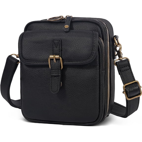 Vintage Messenger Bag for Women – Large Capacity Crossbody Leather Bag with RFID Anti-Theft, Multi-Card Slots, Adjustable Strap, Mini Shoulder Sling Pouch for Daily Use, Travel, Shopping