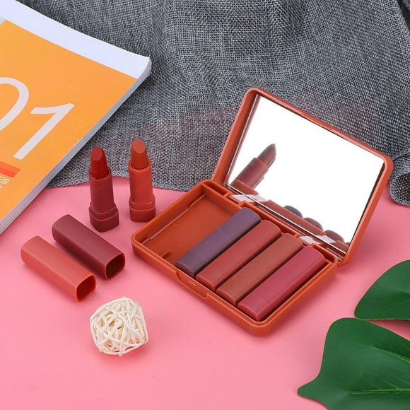 JUEGO DE PINTALABIOS Mate de 6 Colores, Larga Duración, Textura, No Pegajoso, Tamaiño Portátil para Maquilla de Labios