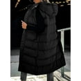 thumbnail image 4 of XIATIAN Women Winter Jacket Sleeveless Hooded Zipper Closure Puffy Vest Solid Warm Winter Coat, 4 of 5