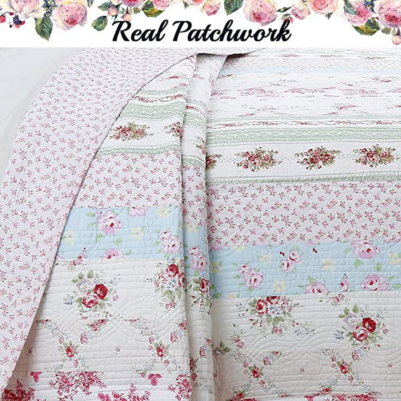 Cozy Line Home Fashions Cotton Reversible Quilt, Queen, - Easy Care (3 Count)