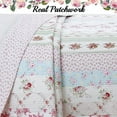 thumbnail image 5 of Cozy Line Home Fashions Floral Bloom Stripe Cotton Reversible Quilt Sets, Twin, 2-Pieces, 5 of 6