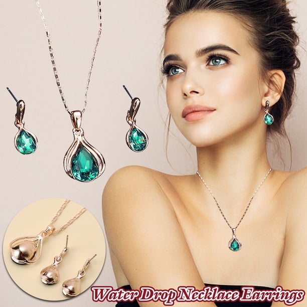Fiudx Collar Elegante, Colgante de Aleación de Diamantes, Conjunto de Colgante Moderno, Diseño de Joyería Duradero, Accesorio de Fiesta, Longitudinal Ajustable 42 Cm.