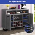 thumbnail image 4 of ModFusion 47'' Modern Coffee Bar Cabinet with Wine Rack, Glass Holder, Adjustable Shelf in Black Oak, 4 of 7