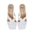 thumbnail image 2 of Ninety Union Bright Open Toe Open Back Mule On A Gold Trimmed Heel, White, 10, 2 of 5