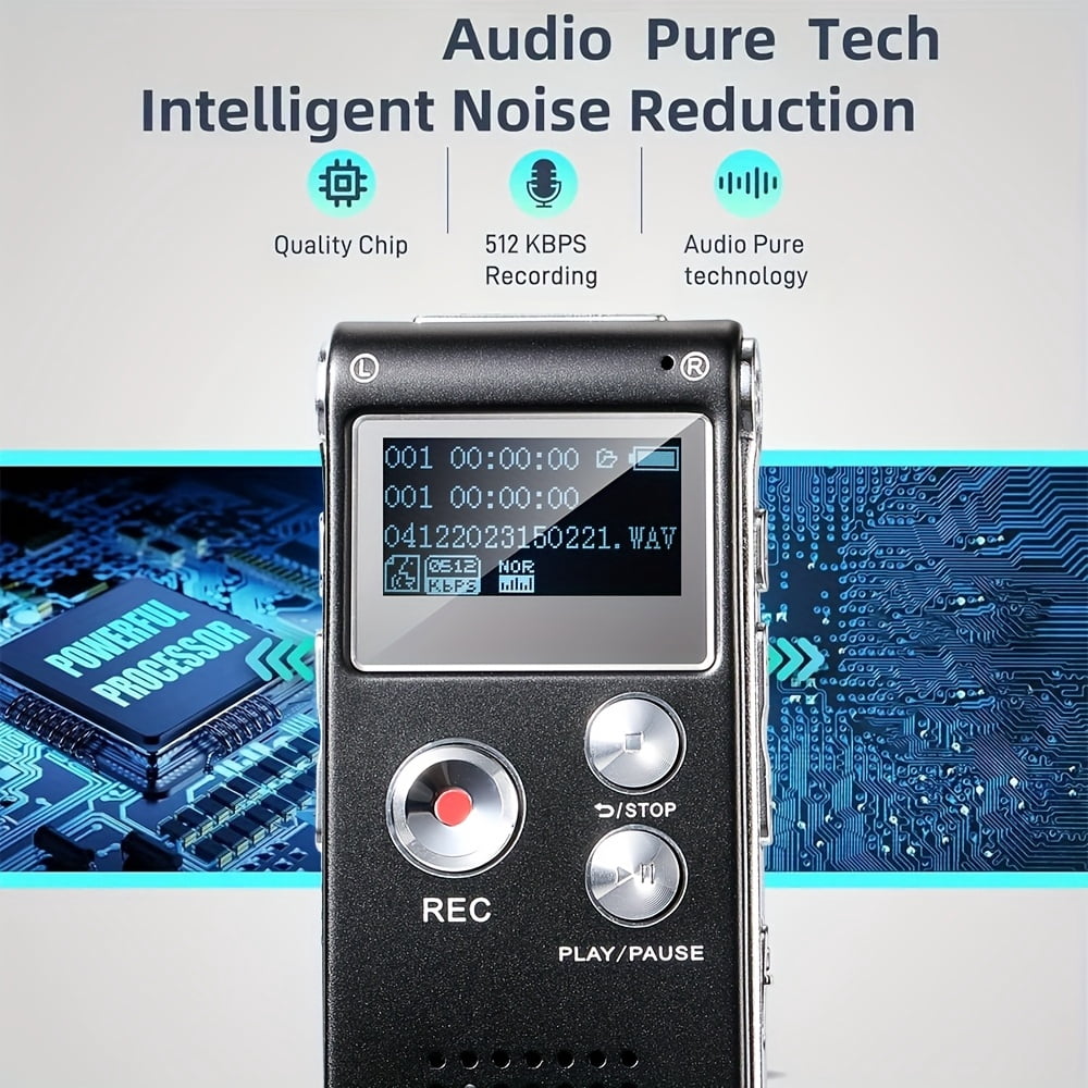 Digital Voice Recorder • Voice Activated Recorder • Upgraded Audio Recorder with MP3&USB • for Lectures, Meetings, Interviews